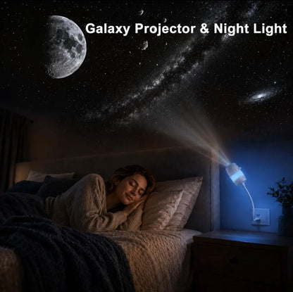 Galaxy Star Projector – USB Night Light with 360° Rotation & 12 Scenes