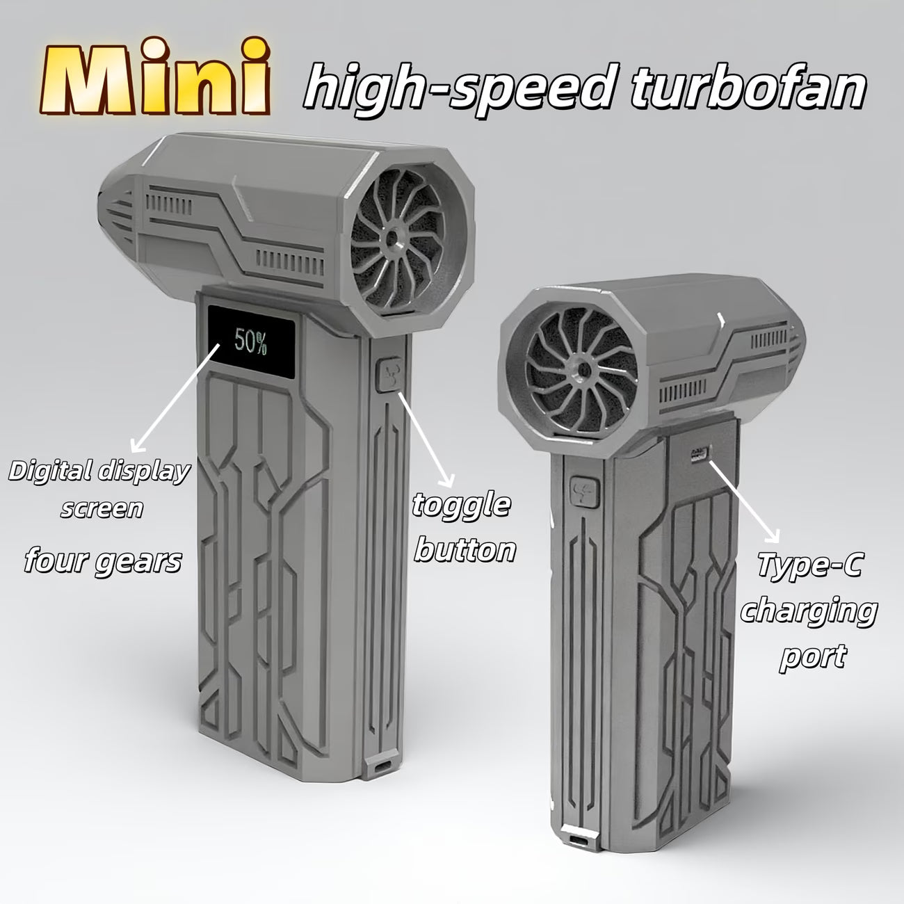 Portable Electric Air Dust Collector & Turbo Air Blower – 4 Speed USB Rechargeable Mini Cleaning Blower
