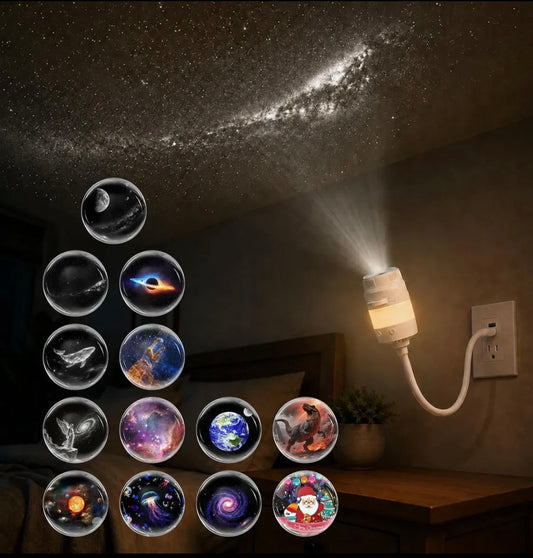 Galaxy Star Projector – USB Night Light with 360° Rotation & 12 Scenes
