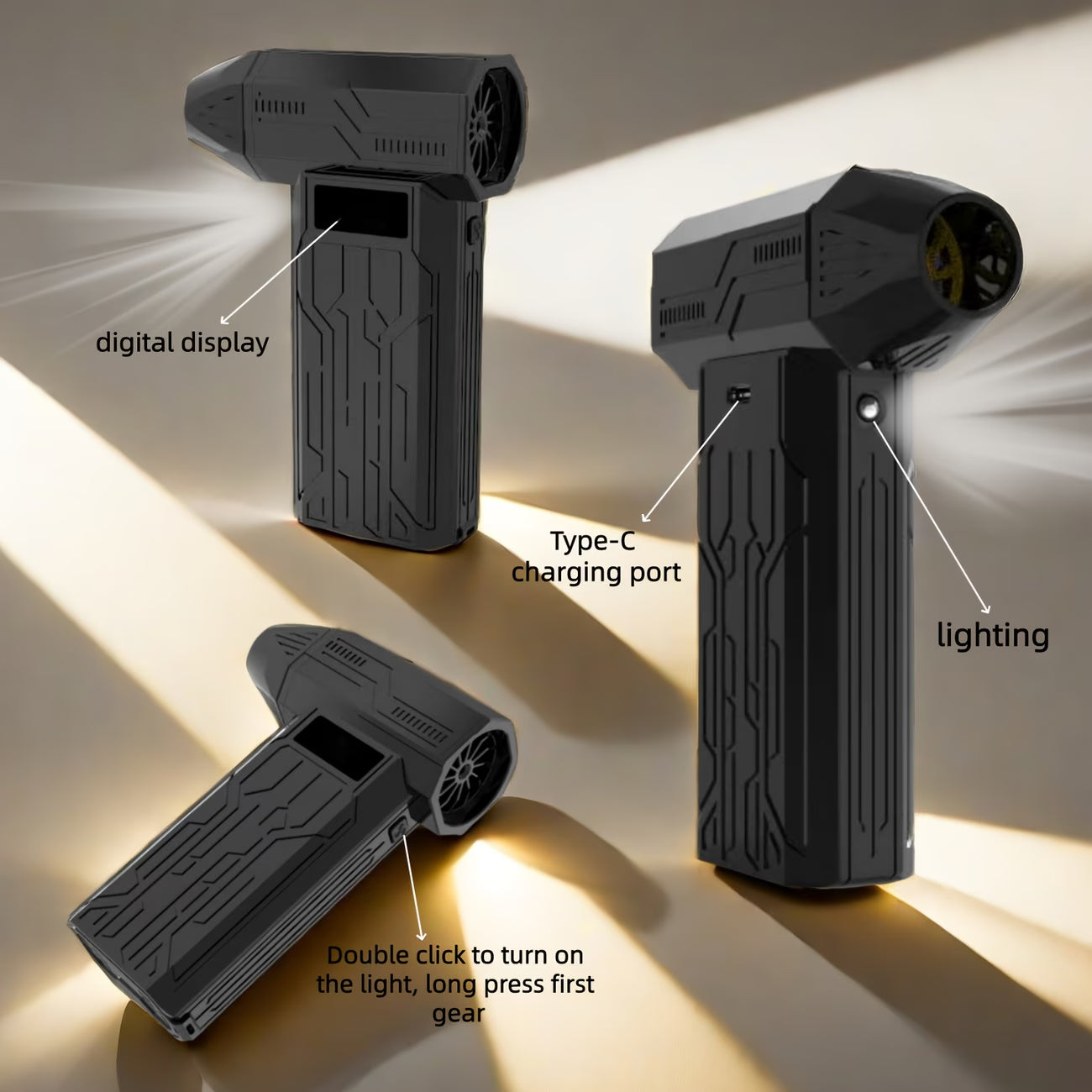 Portable Electric Air Dust Collector & Turbo Air Blower – 4 Speed USB Rechargeable Mini Cleaning Blower