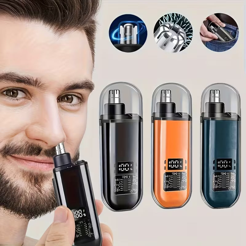 1pc Nose Hair Trimmer Mini Portable Fashion Power Digital Display USB Charging