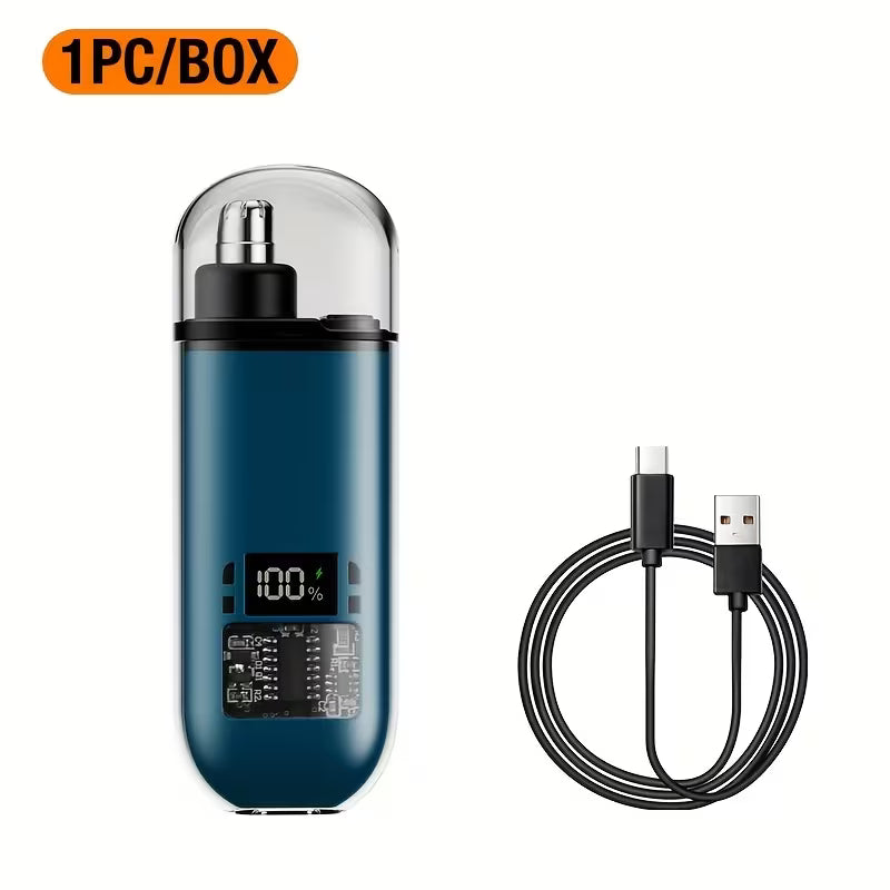 1pc Nose Hair Trimmer Mini Portable Fashion Power Digital Display USB Charging