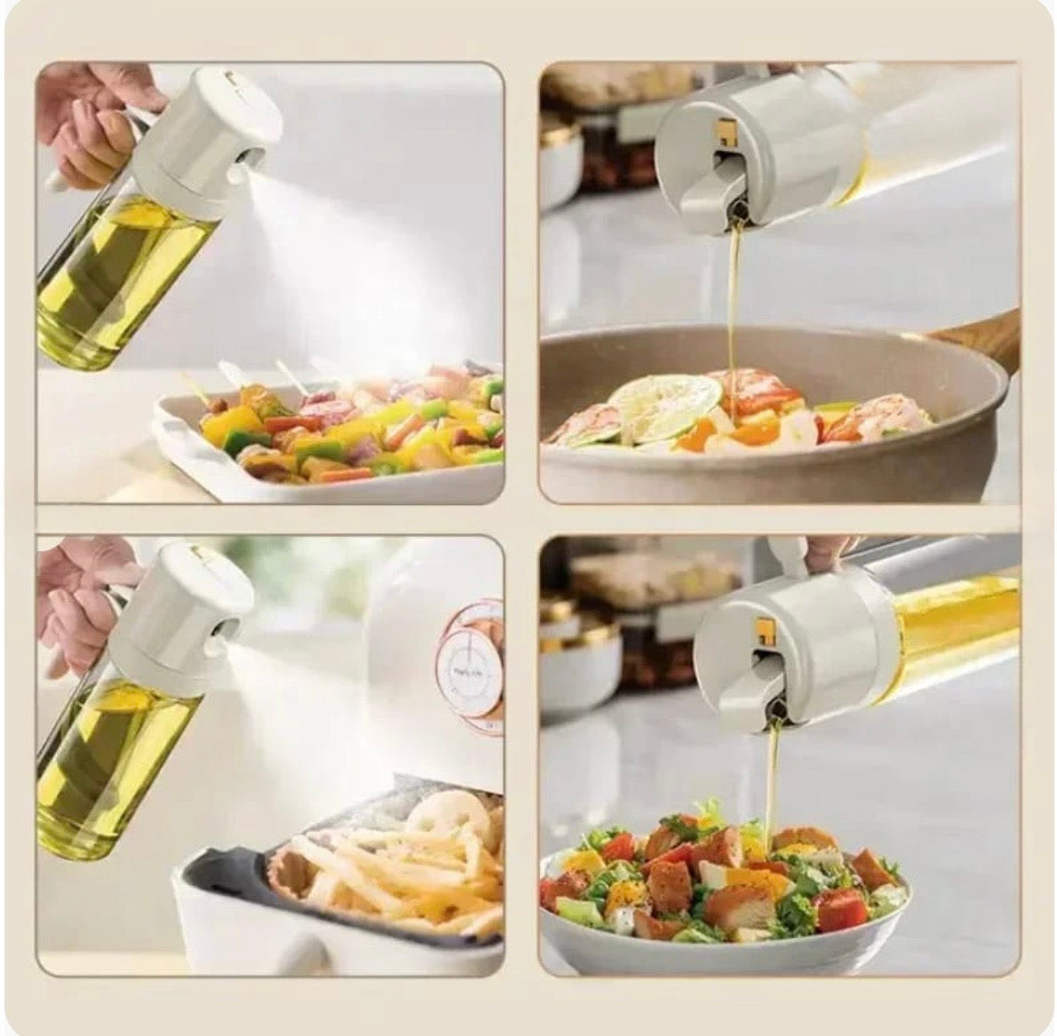 2 in 1 Oil Spray Jug | Oil Sprayer & Pour Dispenser | Cooking Oil Spray Bottle | Kitchen Oil Control Jug