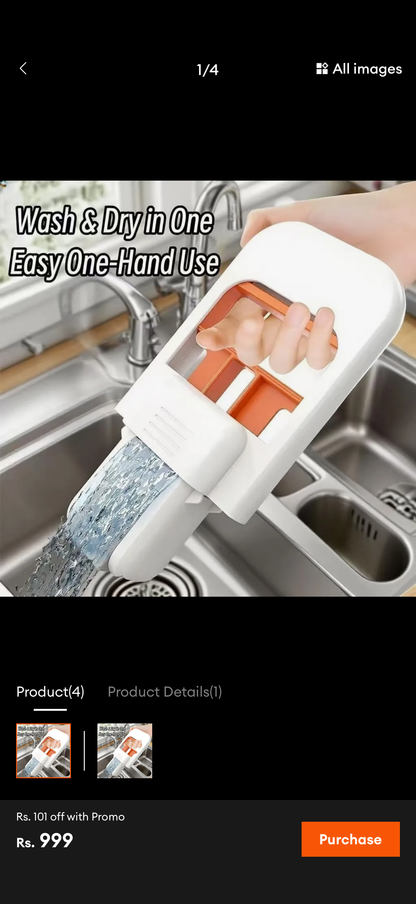 Foldable Mini Mop | Portable Desktop Wet & Dry Cleaning Mop | Self‑Squeezing