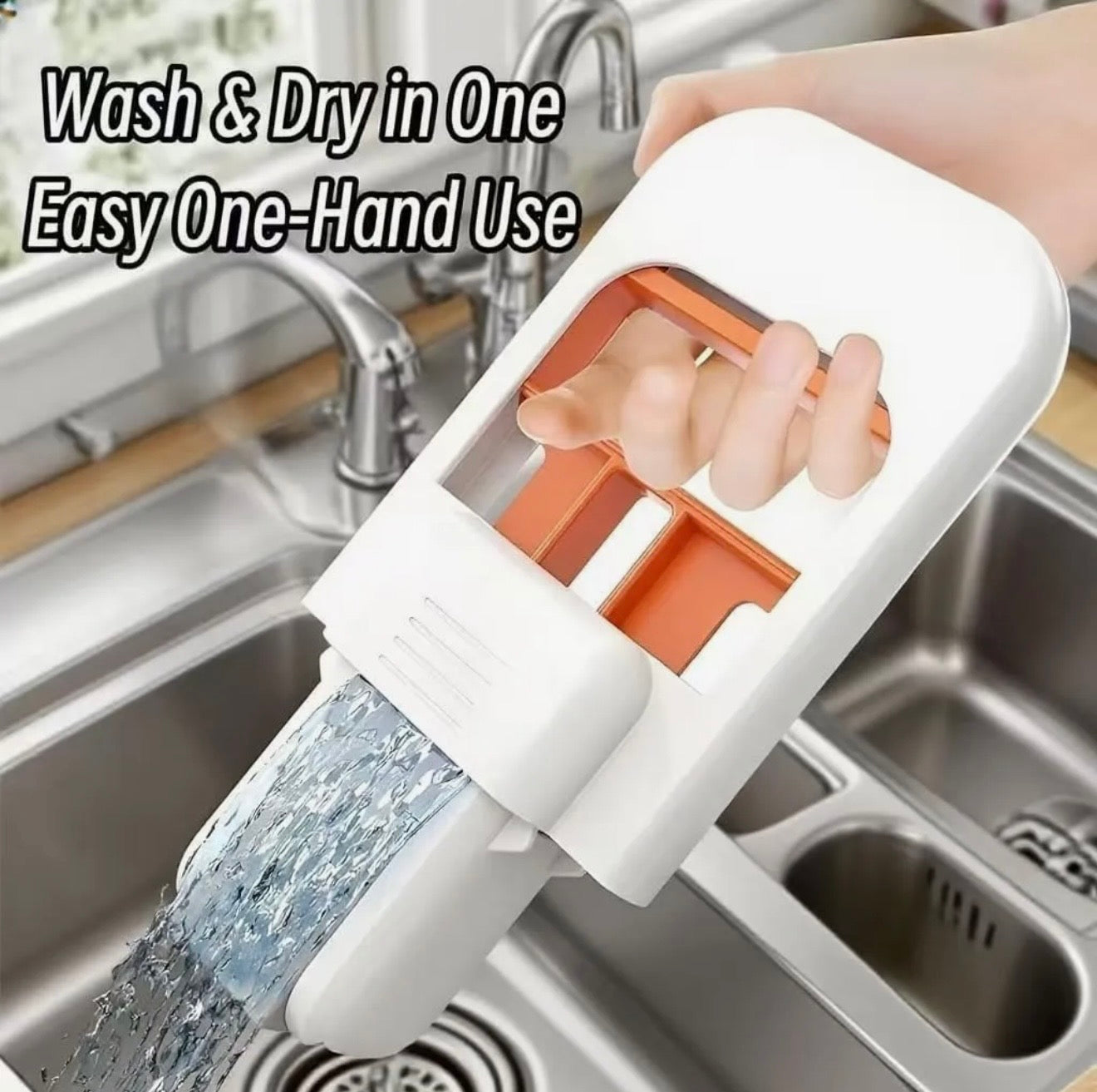 Foldable Mini Mop | Portable Desktop Wet & Dry Cleaning Mop | Self‑Squeezing