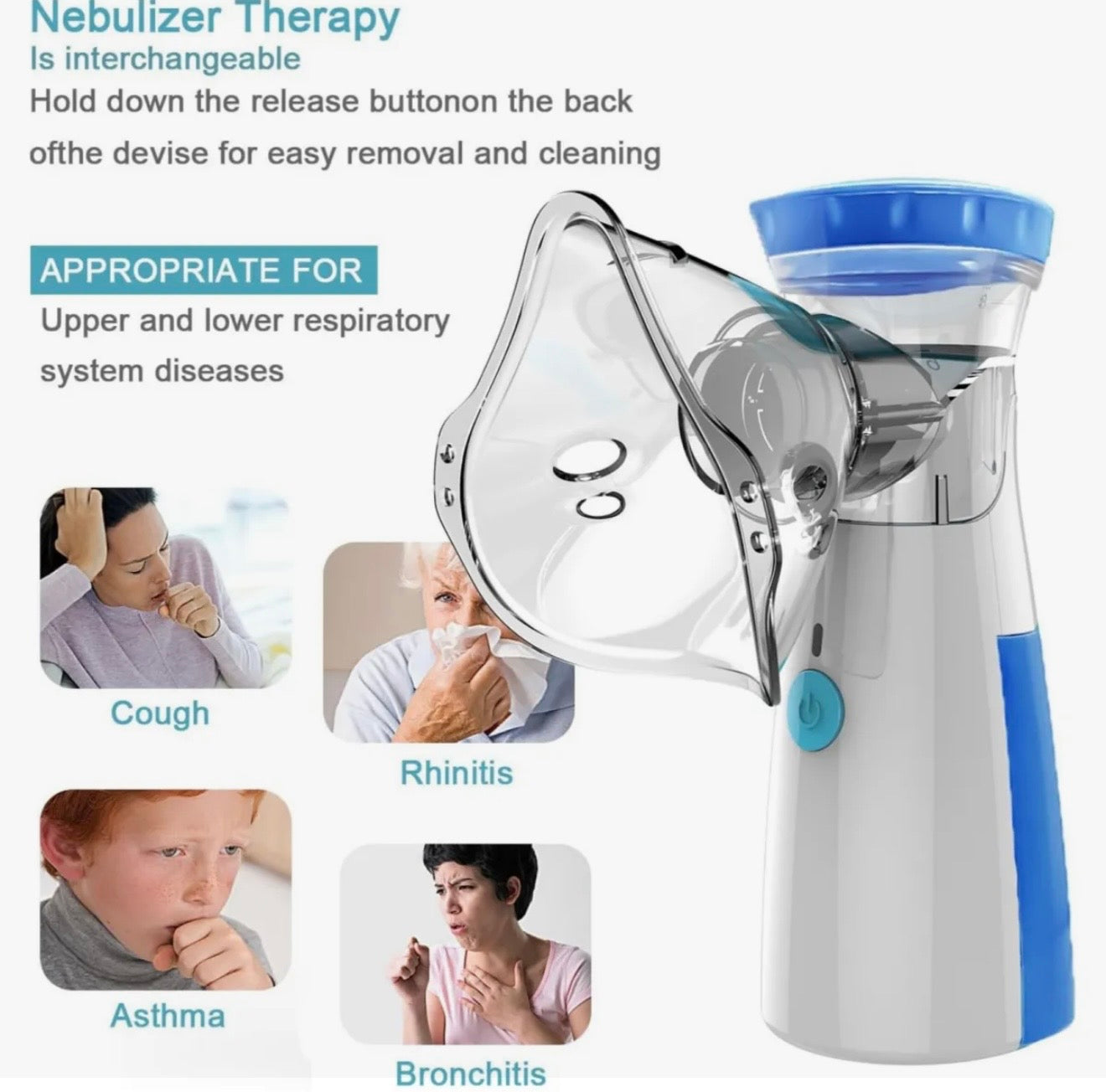 Portable Mesh Nebulizer – Handheld Respiratory Inhaler (HH-W302 Plus)