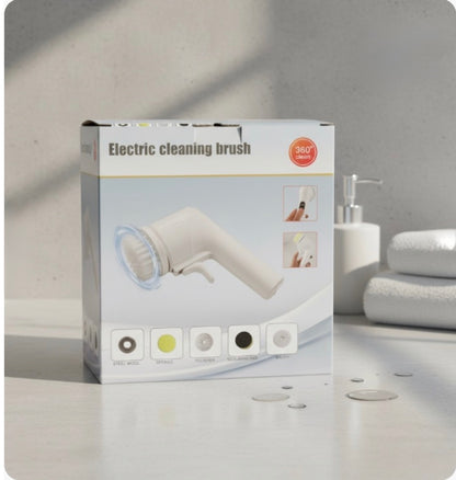 Electric Cleaning Brush With Multiple Attachments For Efficient Home Cleaning – 360° Rotating Scrubber With Sponge, Brush, And Steel Wool Heads