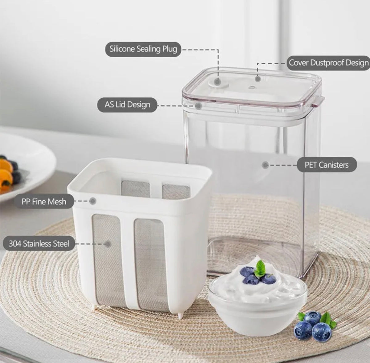 Self-Straining Yogurt Maker & Storage Container