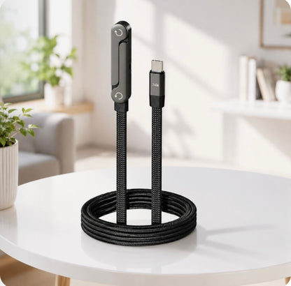 FlexCharge Pro 240W USB-C Cable with Built-in Foldable Stand