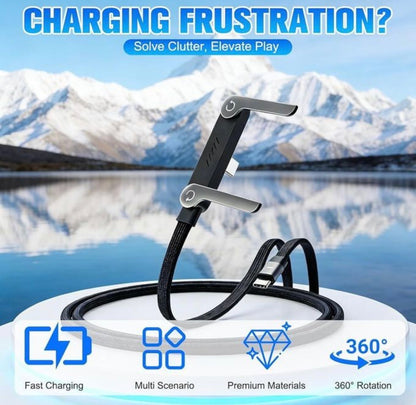 FlexCharge Pro 240W USB-C Cable with Built-in Foldable Stand