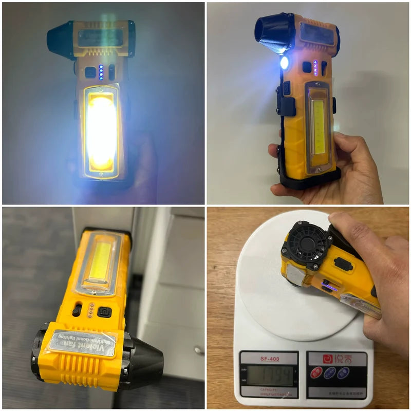 Multifunctional Jet Fan Light – Portable Turbo Air Blower with Flashlight, Digital Display & Emergency Safety Tool