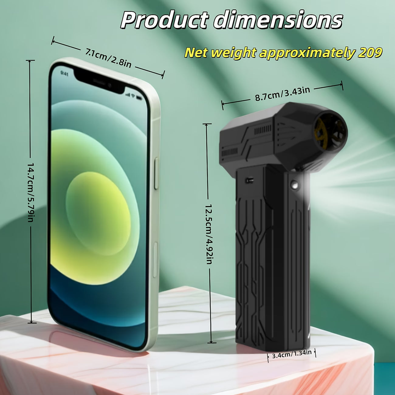 Portable Electric Air Dust Collector & Turbo Air Blower – 4 Speed USB Rechargeable Mini Cleaning Blower