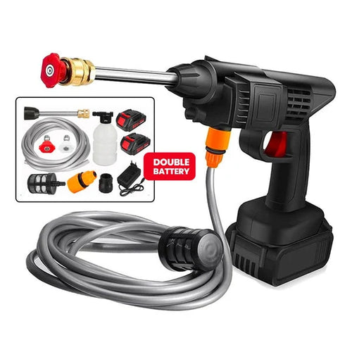 High Pressure Cordless Car Washer Spray Gun – Portable Wireless Pressure Washer with Double Battery